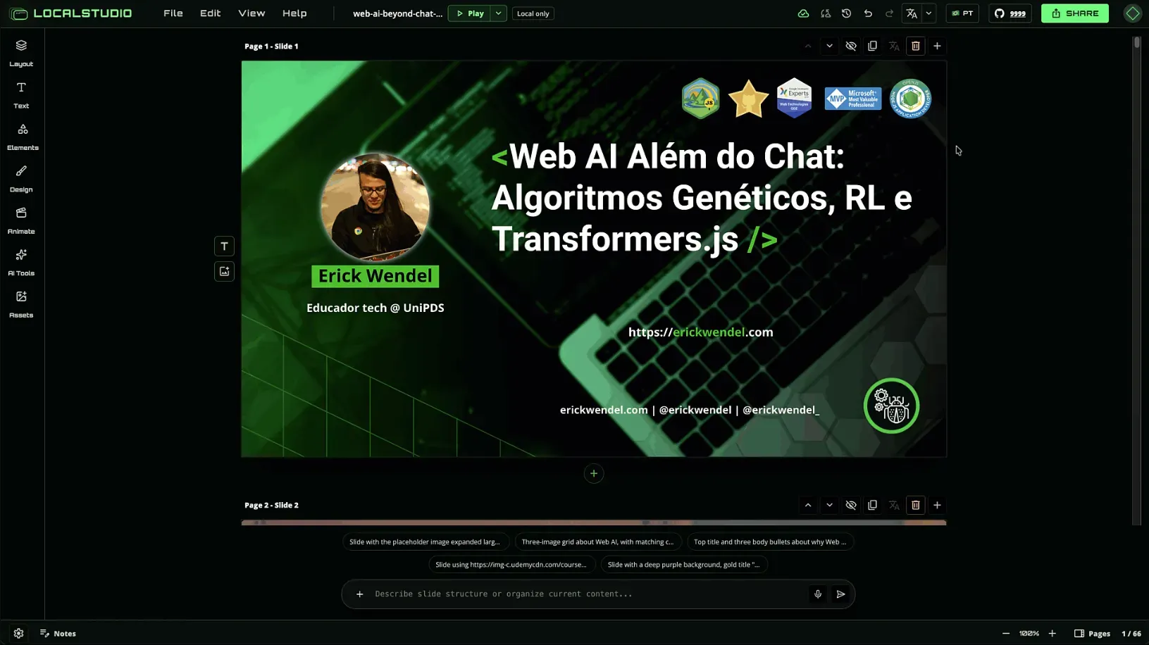 Screenshot of LocalStudio