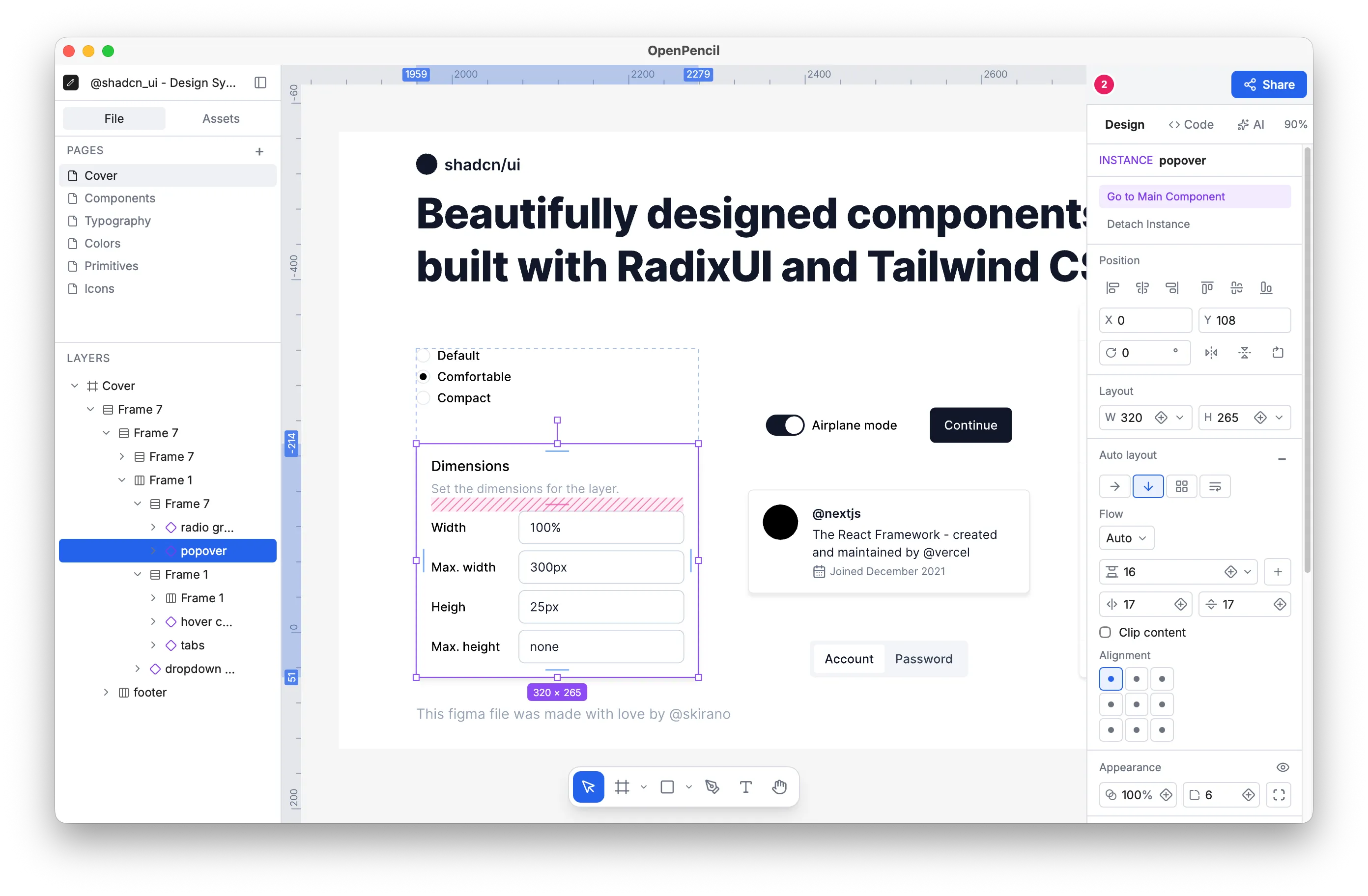 Screenshot of OpenPencil