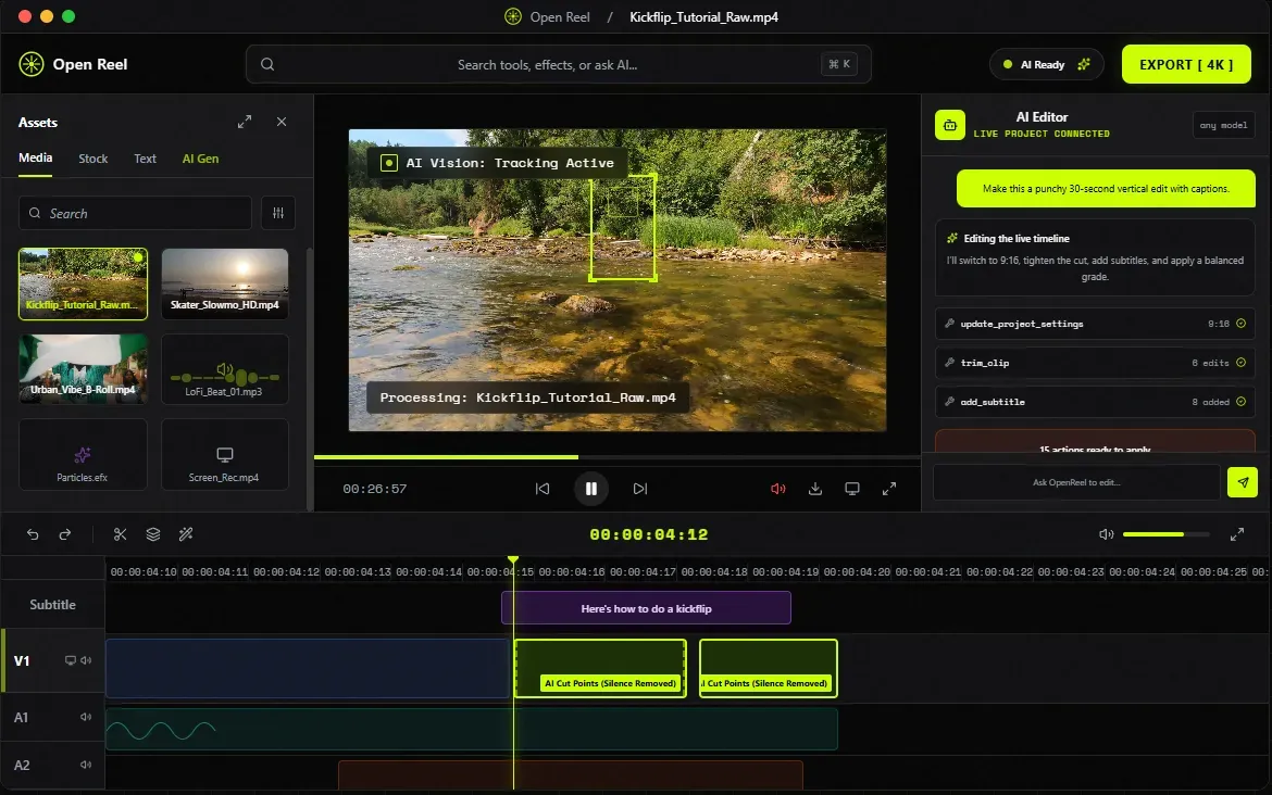 Screenshot of OpenReel Video
